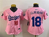 Women's Los Angeles Dodgers #18 Yamamoto Pink 2025 Tokyo Series Limited Stitched Jersey,baseball caps,new era cap wholesale,wholesale hats